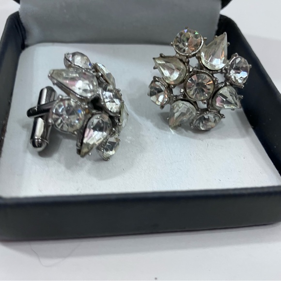 Vintage Rhinestone Cuff Links - Picture 7 of 10